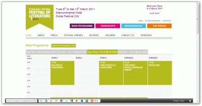 tickets.emirateslitfest.com - box office booking system, back office ticket management, barcoded etickets, plus site coded to customer's existing design.