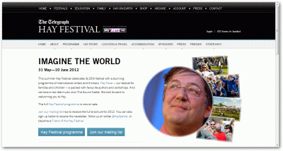 hayfestival.com - online box office booking system, fully integrated with existing back office and ticket printing.