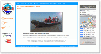 portishead-lifeboat.org.uk - site coded from customer design, plus content management system and RSS feeds for news and lifeboat launches.